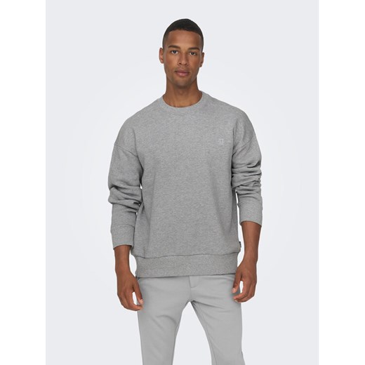 Only & Sons Bluza 22026662 Szary Relaxed Fit ze sklepu MODIVO w kategorii Bluzy męskie - zdjęcie 182650654