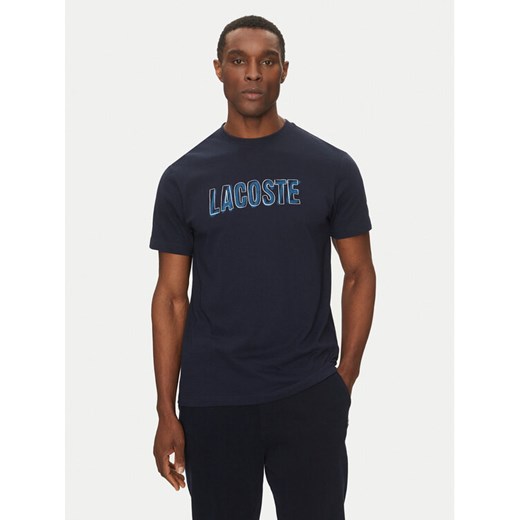 Lacoste T-Shirt TH8916 Granatowy Regular Fit ze sklepu MODIVO w kategorii T-shirty męskie - zdjęcie 182650822