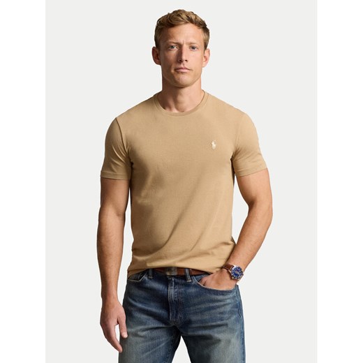 Polo Ralph Lauren T-Shirt 710671438329 Beżowy Custom Slim Fit ze sklepu MODIVO w kategorii T-shirty męskie - zdjęcie 182650850