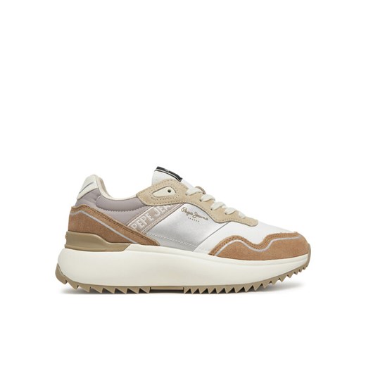 Pepe Jeans Sneakersy Kimi Glam PLS60042 Beżowy ze sklepu MODIVO w kategorii Buty sportowe damskie - zdjęcie 182650852
