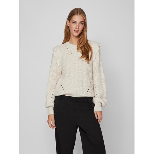 Vila Sweter Norila 14090231 Écru Regular Fit ze sklepu MODIVO w kategorii Swetry damskie - zdjęcie 182650992