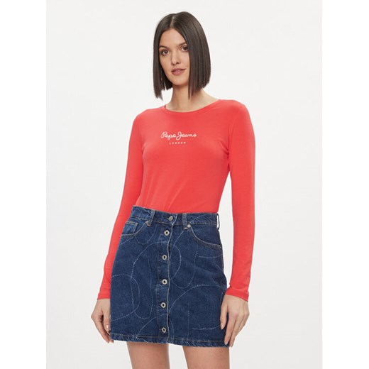 Pepe Jeans Bluzka New Virginia PL505203 Czerwony Slim Fit ze sklepu MODIVO w kategorii Bluzki damskie - zdjęcie 182651082