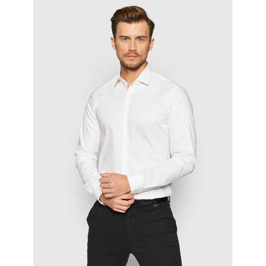 Calvin Klein Koszula K10K108229 Biały Slim Fit ze sklepu MODIVO w kategorii Koszule męskie - zdjęcie 182651174