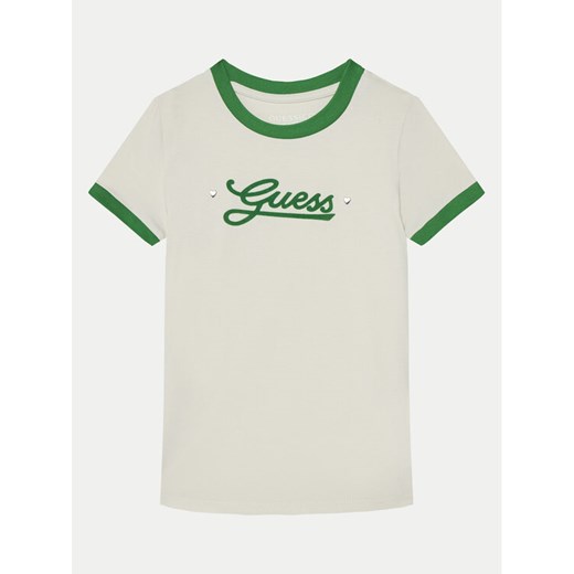 Guess T-Shirt J5RI11 K6YW4 Écru Regular Fit ze sklepu MODIVO w kategorii T-shirty chłopięce - zdjęcie 182651193