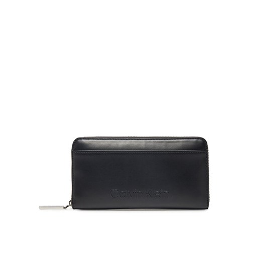 Calvin Klein Duży Portfel Damski Embossed Logo Large Zip Around K60K612952 Czarny ze sklepu MODIVO w kategorii Portfele damskie - zdjęcie 182651224
