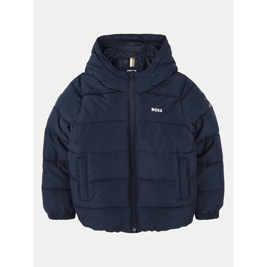 BOSS Kurtka zimowa J51237 S Granatowy Regular Fit ze sklepu MODIVO w kategorii Kurtki chłopięce - zdjęcie 182651321