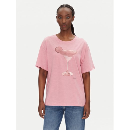 BOSS T-Shirt C_Eband_4 50540433 Różowy Relaxed Fit ze sklepu MODIVO w kategorii Bluzki damskie - zdjęcie 182651410