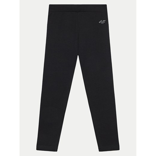 4F Legginsy 4FJWMM00TTIGF178 Czarny Slim Fit ze sklepu MODIVO w kategorii Spodnie dziewczęce - zdjęcie 182651472