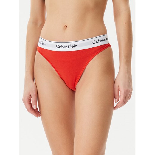 Calvin Klein Underwear Figi klasyczne z wysokim stanem LV00QF8319 Czerwony ze sklepu MODIVO w kategorii Majtki damskie - zdjęcie 182651510