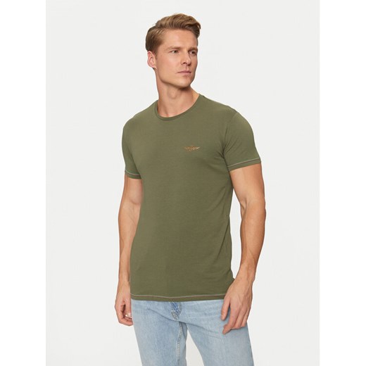 Aeronautica Militare T-Shirt AM1UTI003 Zielony Regular Fit ze sklepu MODIVO w kategorii T-shirty męskie - zdjęcie 182651581