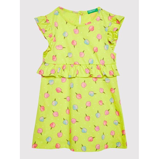 United Colors Of Benetton Sukienka letnia 3HD3GV005 Żółty Regular Fit ze sklepu MODIVO w kategorii Sukienki niemowlęce - zdjęcie 182651590