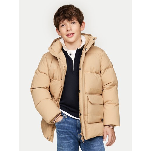 Tommy Hilfiger Kurtka puchowa KB0KB09401 Beżowy Regular Fit ze sklepu MODIVO w kategorii Kurtki chłopięce - zdjęcie 182651592