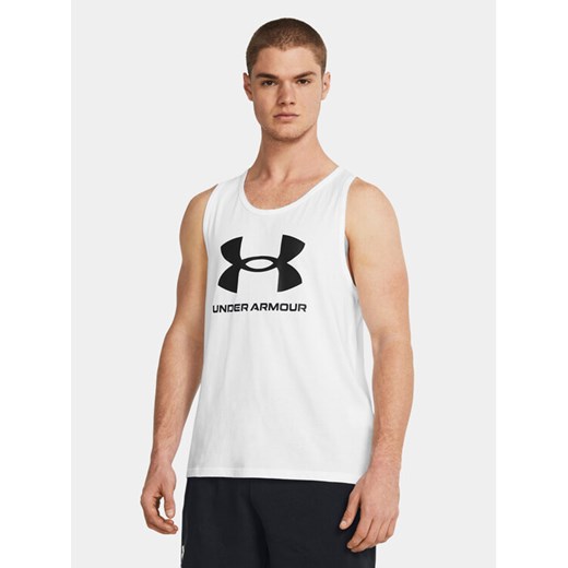 Under Armour Tank top Ua Sportstyle Logo Tank 1382883-100 Biały Loose Fit ze sklepu MODIVO w kategorii T-shirty męskie - zdjęcie 182651713