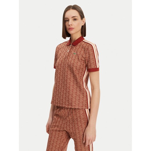 Lacoste Polo DF3364 Brązowy Slim Fit ze sklepu MODIVO w kategorii Bluzki damskie - zdjęcie 182651740