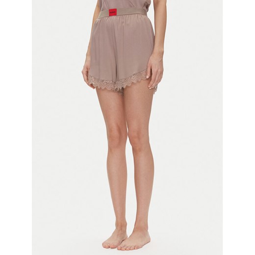 HUGO Szorty piżamowe Red Label Lace_Short 50531629 Brązowy Relaxed Fit ze sklepu MODIVO w kategorii Piżamy damskie - zdjęcie 182651761