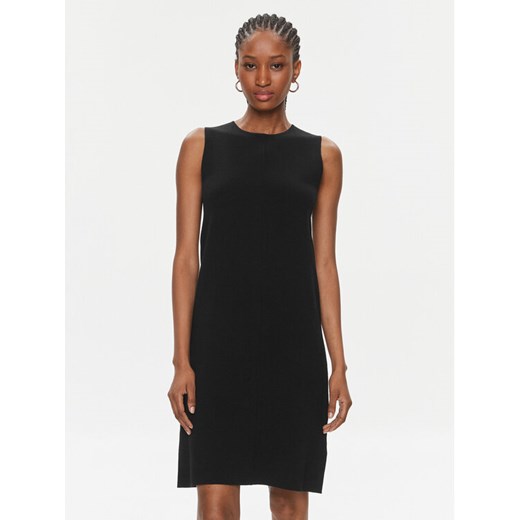 Calvin Klein Sukienka dzianinowa Extra Fine Wool Shift Dress K20K206899 Czarny Regular Fit ze sklepu MODIVO w kategorii Sukienki - zdjęcie 182651902