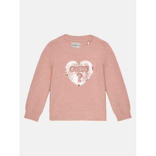 Guess Sweter K4BR02 Z3220 Różowy Regular Fit ze sklepu MODIVO w kategorii Swetry dziewczęce - zdjęcie 182651941