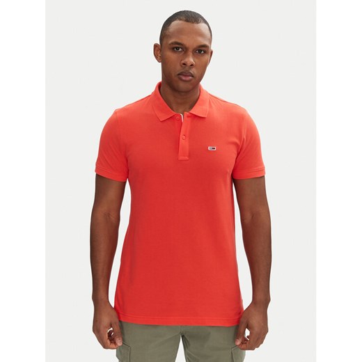 Tommy Jeans Polo DM0DM20676 Czerwony Slim Fit ze sklepu MODIVO w kategorii T-shirty męskie - zdjęcie 182651961