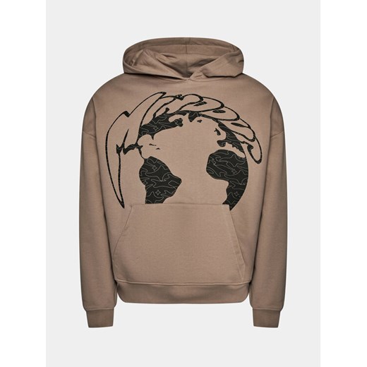 Mindout Bluza Globe Brązowy Boxy Fit ze sklepu MODIVO w kategorii Bluzy męskie - zdjęcie 182651991