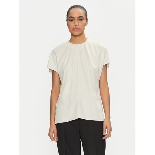 Calvin Klein Bluzka K20K207839 Écru Regular Fit ze sklepu MODIVO w kategorii Bluzki damskie - zdjęcie 182652051