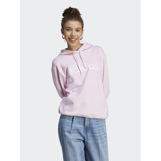 adidas Bluza Essentials Linear Hoodie IL3343 Różowy Regular Fit ze sklepu MODIVO w kategorii Bluzy damskie - zdjęcie 182652061