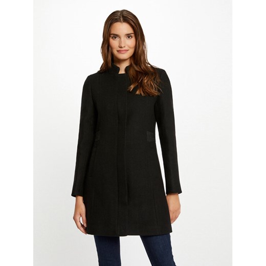 Morgan Płaszcz wełniany 232-GSUZON Czarny Slim Fit ze sklepu MODIVO w kategorii Płaszcze damskie - zdjęcie 182652070