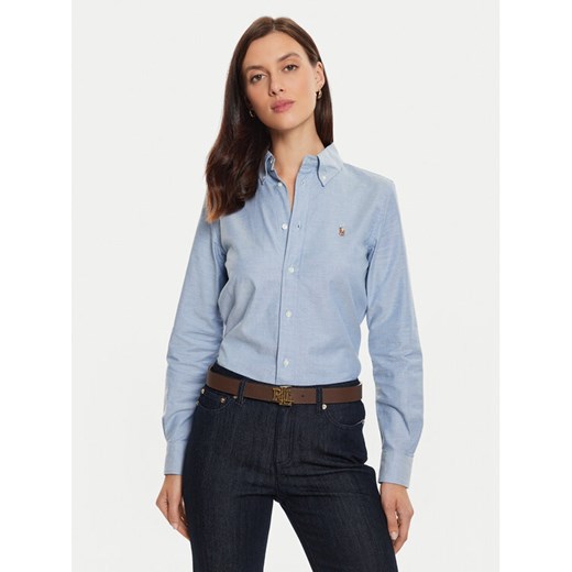 Polo Ralph Lauren Koszula 211941520001 Niebieski Slim Fit ze sklepu MODIVO w kategorii Koszule damskie - zdjęcie 182652104
