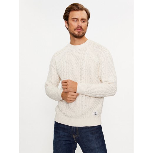 Pepe Jeans Sweter Sly PM702378 Écru Regular Fit ze sklepu MODIVO w kategorii Swetry męskie - zdjęcie 182652151