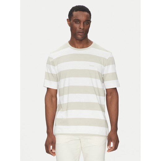 BOSS T-Shirt TalesStripe 50499334 Beżowy Relaxed Fit ze sklepu MODIVO w kategorii T-shirty męskie - zdjęcie 182652154