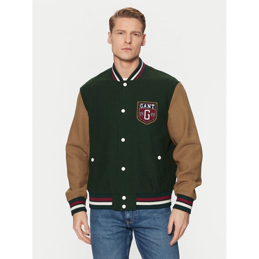 Gant Kurtka bomber Varsity 7006483 Zielony Regular Fit ze sklepu MODIVO w kategorii Kurtki męskie - zdjęcie 182652264