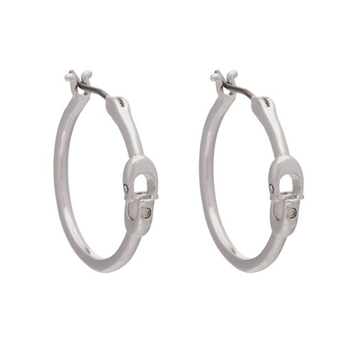 Coach Kolczyki Signature Hoop Earrings 37408160RHO030 Srebrny ze sklepu MODIVO w kategorii Kolczyki - zdjęcie 182652292