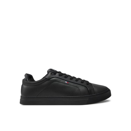 Tommy Hilfiger Sneakersy Icon Court Lth Flag Ess FM0FM05317 Czarny ze sklepu MODIVO w kategorii Buty sportowe męskie - zdjęcie 182652324