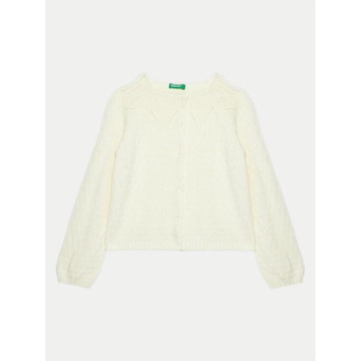 United Colors Of Benetton Kardigan 1076G500J Biały Regular Fit ze sklepu MODIVO w kategorii Swetry dziewczęce - zdjęcie 182652380