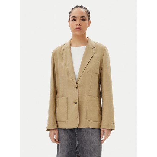Tommy Hilfiger Marynarka Ess WW0WW44757 Beżowy Regular Fit ze sklepu MODIVO w kategorii Marynarki damskie - zdjęcie 182652412