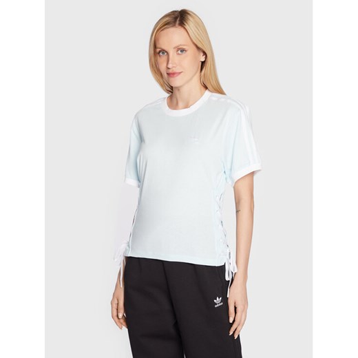 adidas T-Shirt Always Original Laced HK5063 Błękitny Loose Fit ze sklepu MODIVO w kategorii Bluzki damskie - zdjęcie 182652440