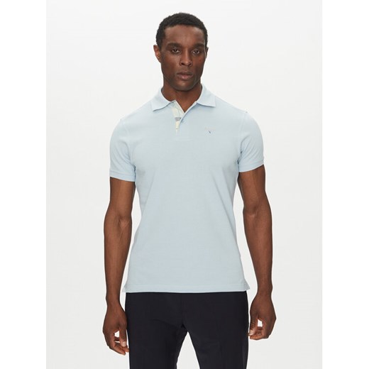 Barbour Polo Tartan MML0012BU44 Błękitny Regular Fit ze sklepu MODIVO w kategorii T-shirty męskie - zdjęcie 182652513