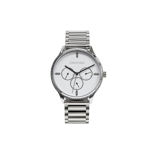 Calvin Klein Zegarek Dress 25200373 Srebrny ze sklepu MODIVO w kategorii Zegarki - zdjęcie 182652522