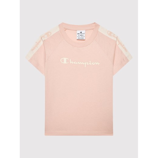 Champion T-Shirt 404473 Różowy Regular Fit ze sklepu MODIVO w kategorii Bluzki dziewczęce - zdjęcie 182652763