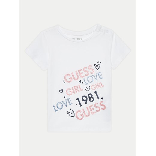 Guess T-Shirt K4YI26 K6YW4 Biały Regular Fit ze sklepu MODIVO w kategorii Bluzki dziewczęce - zdjęcie 182652842
