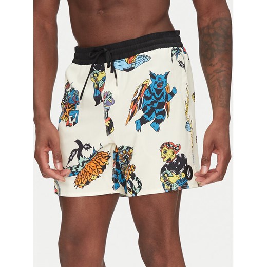 Volcom Szorty kąpielowe Bob Mollema A2512504 Écru Regular Fit ze sklepu MODIVO w kategorii Kąpielówki - zdjęcie 182653071
