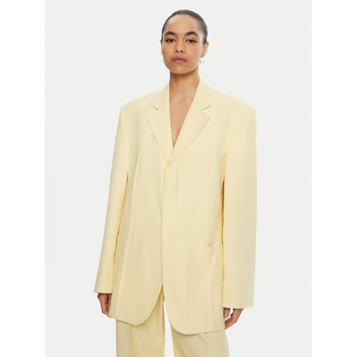 JACQUEMUS Marynarka 22E213JA101 Żółty Regular Fit ze sklepu MODIVO w kategorii Marynarki damskie - zdjęcie 182653173