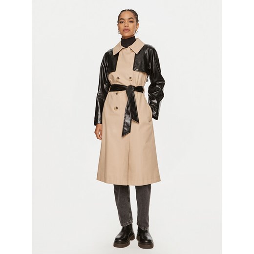 Sisley Trencz 2XDXLN04K Beżowy Oversize ze sklepu MODIVO w kategorii Płaszcze damskie - zdjęcie 182653203