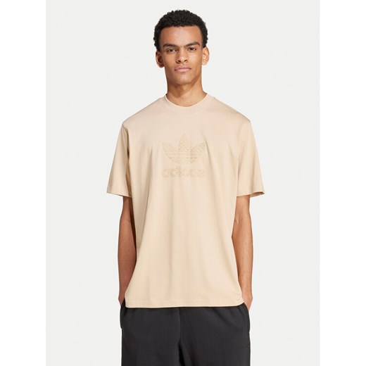 adidas T-Shirt Mono IX6747 Beżowy Regular Fit ze sklepu MODIVO w kategorii T-shirty męskie - zdjęcie 182653233
