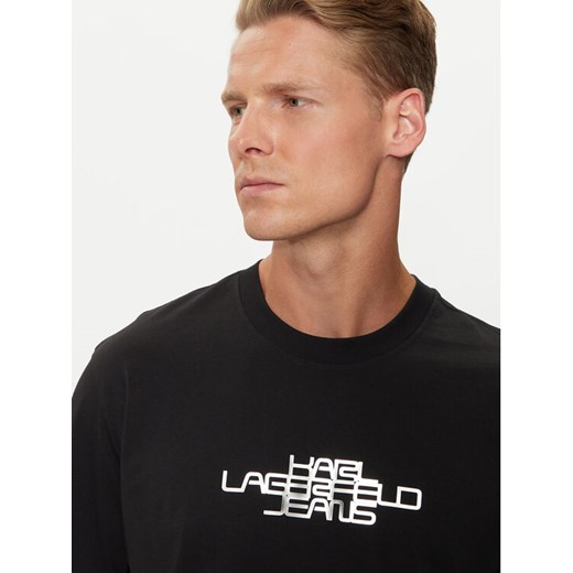 Karl Lagerfeld Jeans T-Shirt 246D1700 Czarny Regular Fit ze sklepu MODIVO w kategorii T-shirty męskie - zdjęcie 182653270