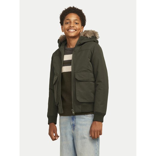 Jack&Jones Junior Kurtka zimowa 12258512 Zielony Regular Fit ze sklepu MODIVO w kategorii Kurtki chłopięce - zdjęcie 182653300
