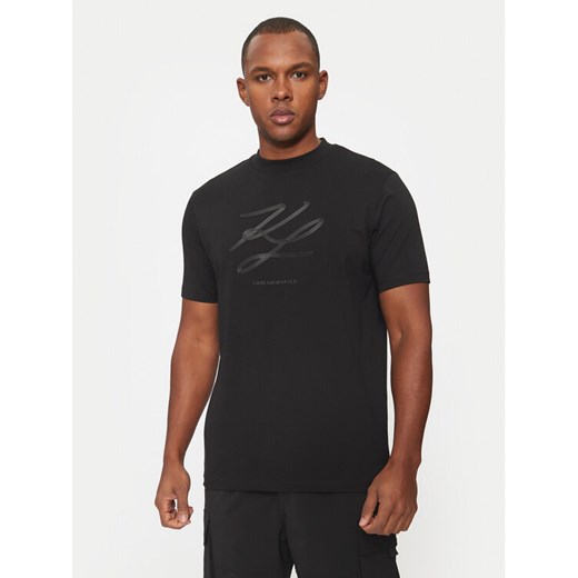 KARL LAGERFELD T-Shirt 755034 544225 Czarny Regular Fit ze sklepu MODIVO w kategorii T-shirty męskie - zdjęcie 182653542