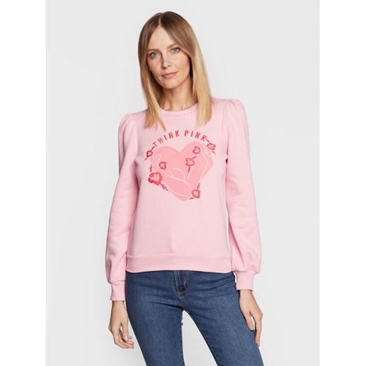 NAF NAF Bluza Michelle THNS22A Różowy Regular Fit ze sklepu MODIVO w kategorii Bluzy damskie - zdjęcie 182653703