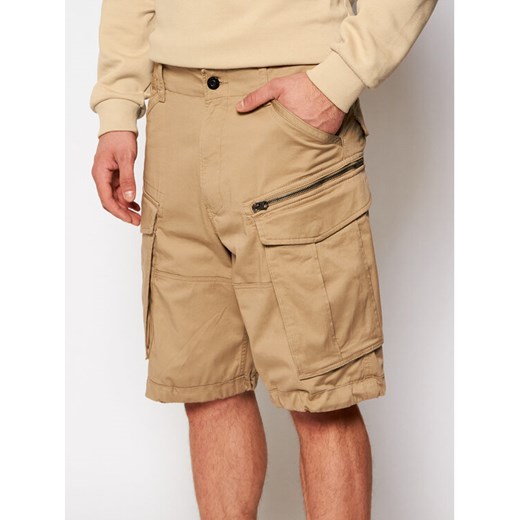 G-Star Raw Szorty materiałowe Rovic D08566-5126-239 Beżowy Relaxed Fit ze sklepu MODIVO w kategorii Spodenki męskie - zdjęcie 182653722