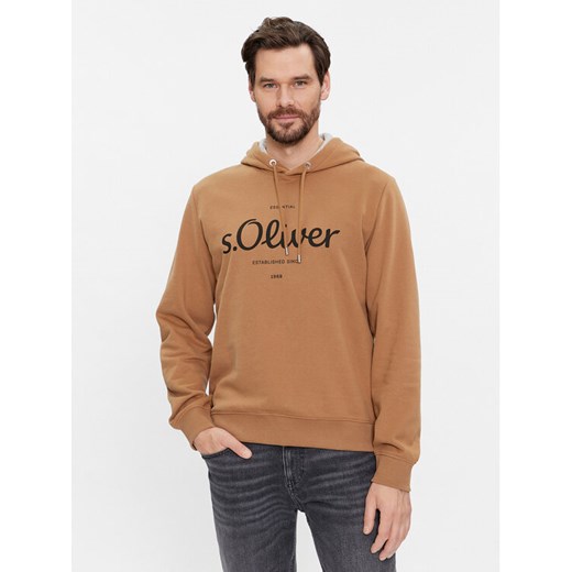 s.Oliver Bluza 2135751 Brązowy Regular Fit ze sklepu MODIVO w kategorii Bluzy męskie - zdjęcie 182653730