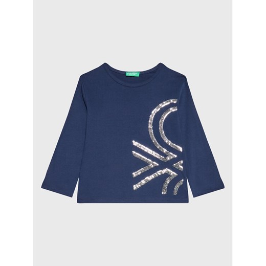 United Colors Of Benetton Bluzka 3ATNC108H Granatowy Regular Fit ze sklepu MODIVO w kategorii Bluzki dziewczęce - zdjęcie 182653741